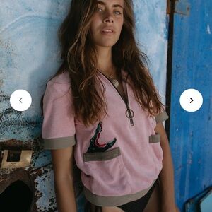 Tombolo | Flamingo Tartare Terry Cloth Cabana Shirt